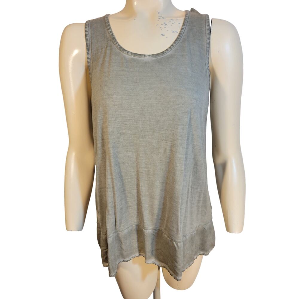 Crosby Light Avocado Green 100% Rayon Sleeveless Tank Top Women's Small